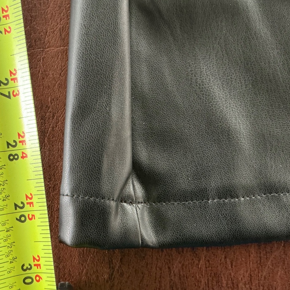 Nasty Gal 10 Faux Leather Bellbottom Flare Pants Lightening Bolt Bum Y2K Rock - Picture 7 of 9